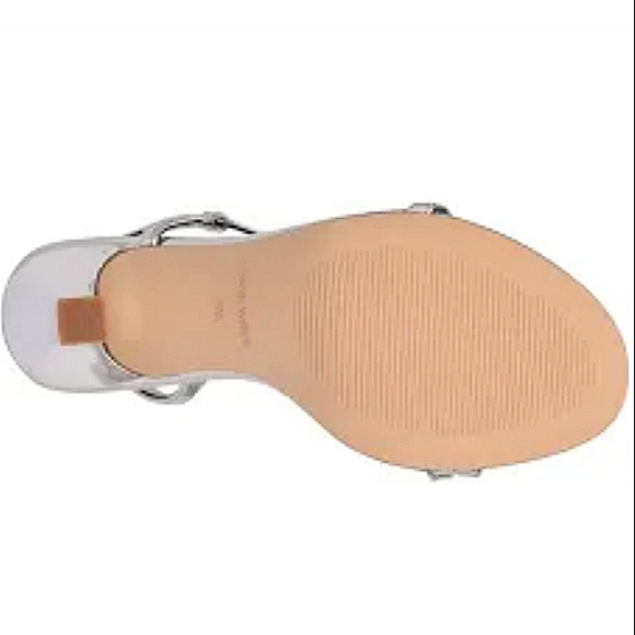 New w/Box No Lid Nine West Isaw Metallic Silver  Heeled Dress Sandals - Size 12 - Picture 4 of 5